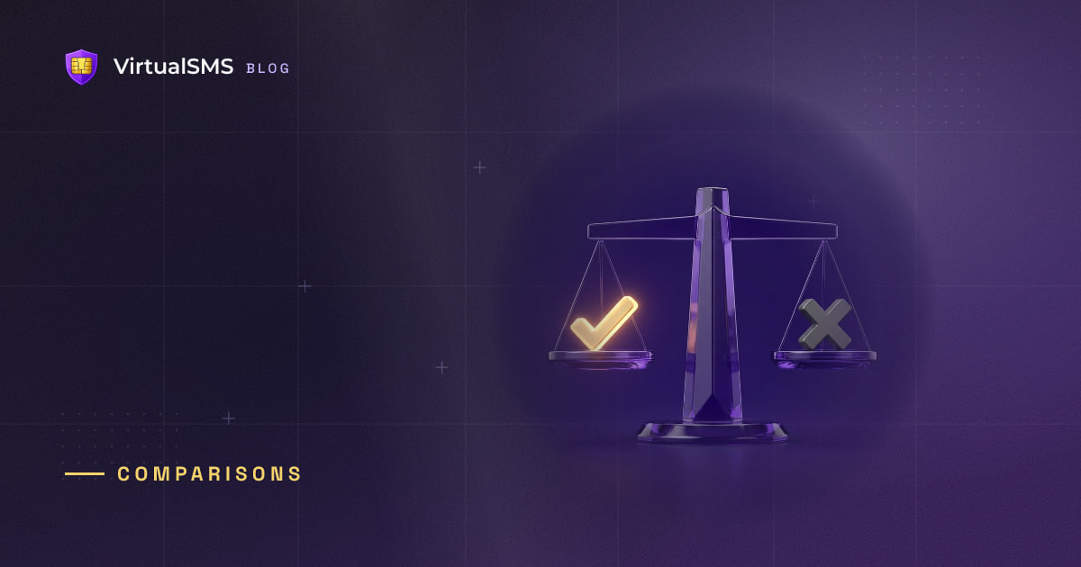 3D balance scale weighing a check against a cross illustration on a deep purple blueprint background