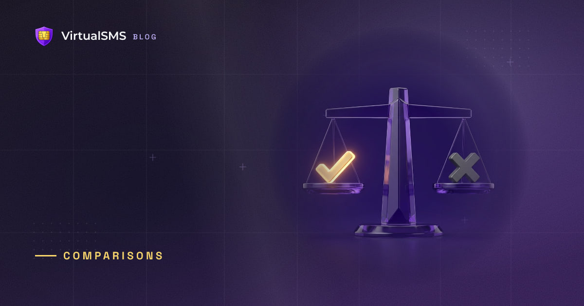 3D balance scale weighing a check against a cross illustration on a deep purple blueprint background