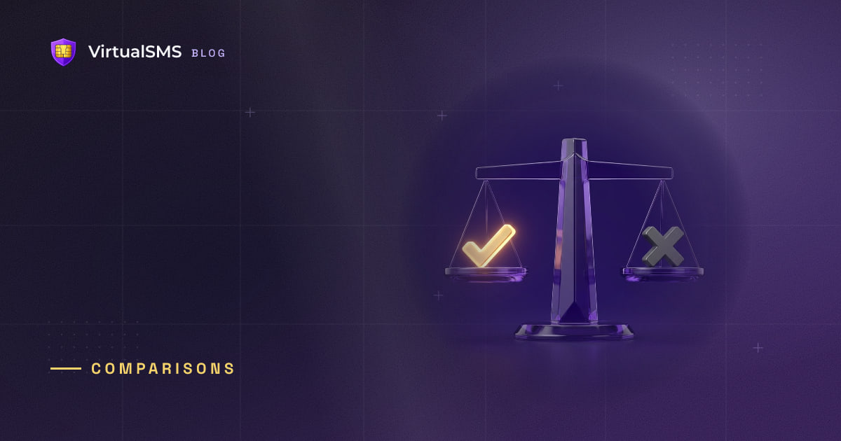3D balance scale weighing a check against a cross illustration on a deep purple blueprint background