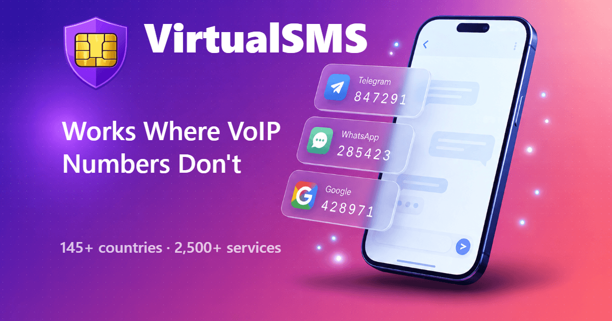 Api 145 VirtualSMS — Receive SMS Online | Real Physical SIMs | 145+ Countries